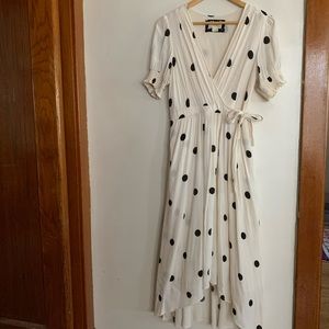 Anthropologie Polka dot Maxi Wrap Dress